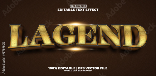 Lagend editable text effect in new modern trend style	 photo