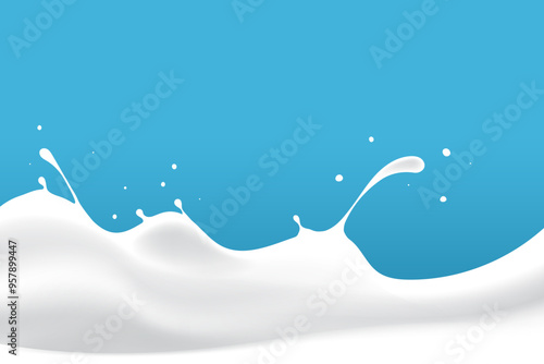 white milk waves wavy. yogurt splash background