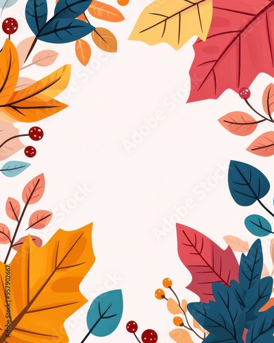 Autumn Leaves Border Frame Illustration