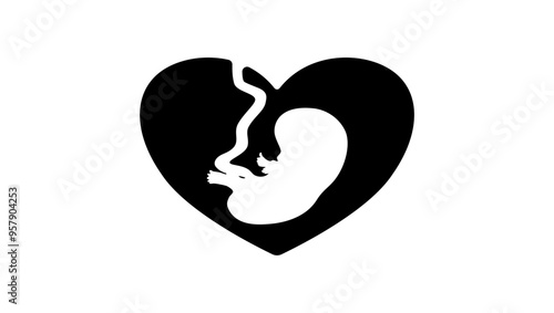 maternity hospital, black isolated 
silhouette