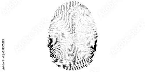 Vector fingerprints icons or thumbprint symbol isolated.