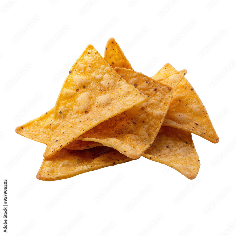 Fototapeta premium Crispy tortilla chips isolated transparent background