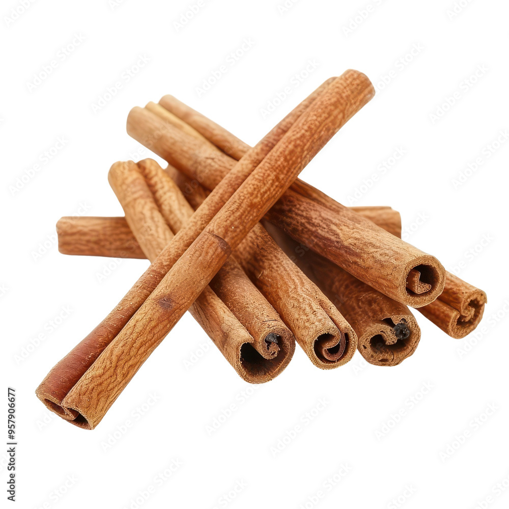 Aromatic cinnamon sticks isolated transparent background Aromatic cinnamon sticks isolated transparent background