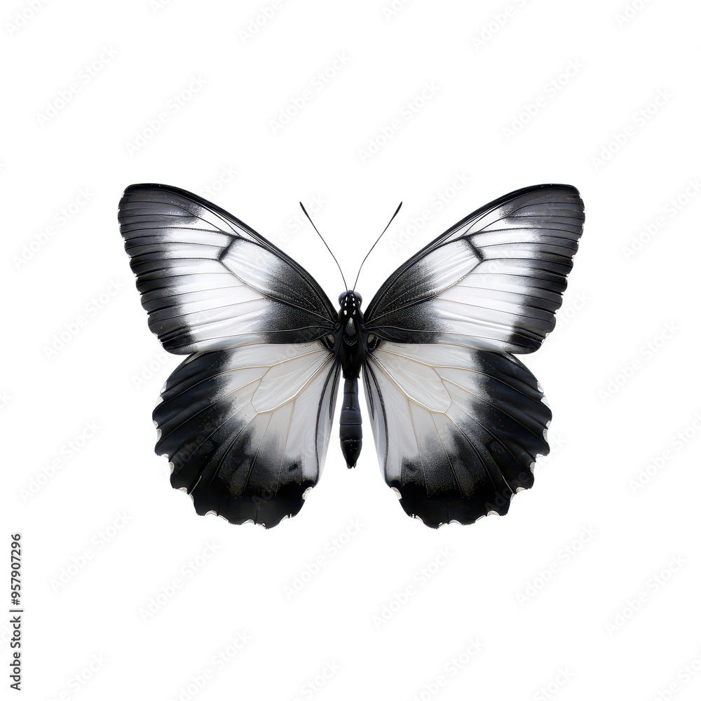 Black and white butterfly isolated transparent background Black and white butterfly isolated transparent background