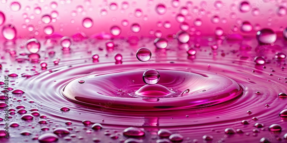 Close-up of a pink backdrop with water droplets at the base Close-up of a pink backdrop with water droplets at the base