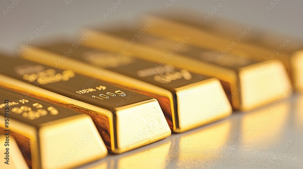 Crafted Perfection: Closeup of Detailed Gold Bar Edges with Investment Assets Copy Space, Selective Focus, Ultra HD Crafted Perfection: Closeup of Detailed Gold Bar Edges with Investment Assets Copy Space, Selective Focus, Ultra HD