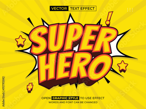 super hero editable text, font effect, 3d text for title