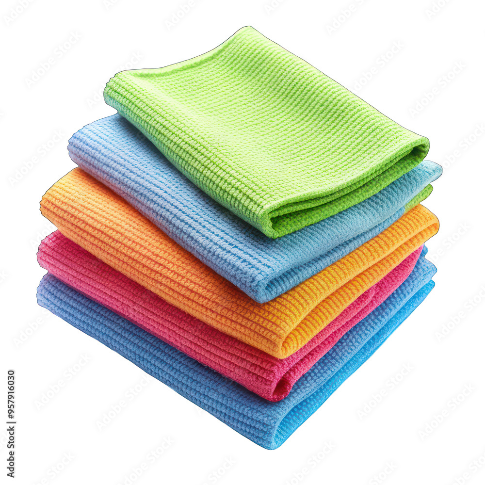 Microfiber cloths isolated on transparent background Microfiber cloths isolated on transparent background