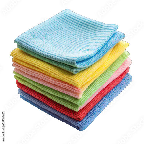 Microfiber cloths isolated on transparent background