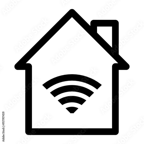 home Network, house wifi internet connection icon sign