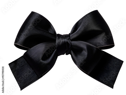 A black ribbons isolated on a transparent background with clipping path.
 photo