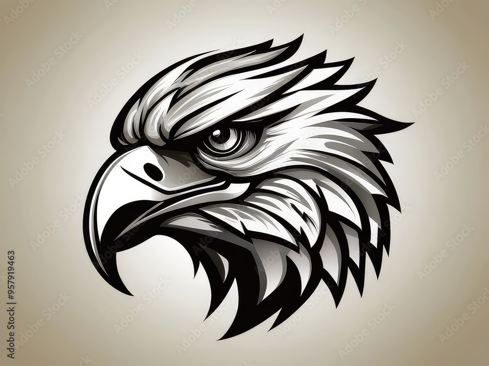 Obraz premium american bald eagle,Eagle Captured In Direct View Feathers Peaking