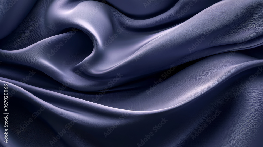 Fototapeta premium A 3D render showcasing swirl curve wavy backgrounds in a trendy, minimal, and clean design. The abstract composition features silk-like fabric waves, creating a modern and elegant scene ideal for wall