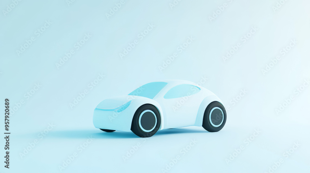 Create a 3D rendering of an automobile or minimal car icon against a clean, neutral background. The design should be suitable for mock-ups and web banners, featuring a cartoon-style interface. The car Create a 3D rendering of an automobile or minimal car icon against a clean, neutral background. The design should be suitable for mock-ups and web banners, featuring a cartoon-style interface. The car