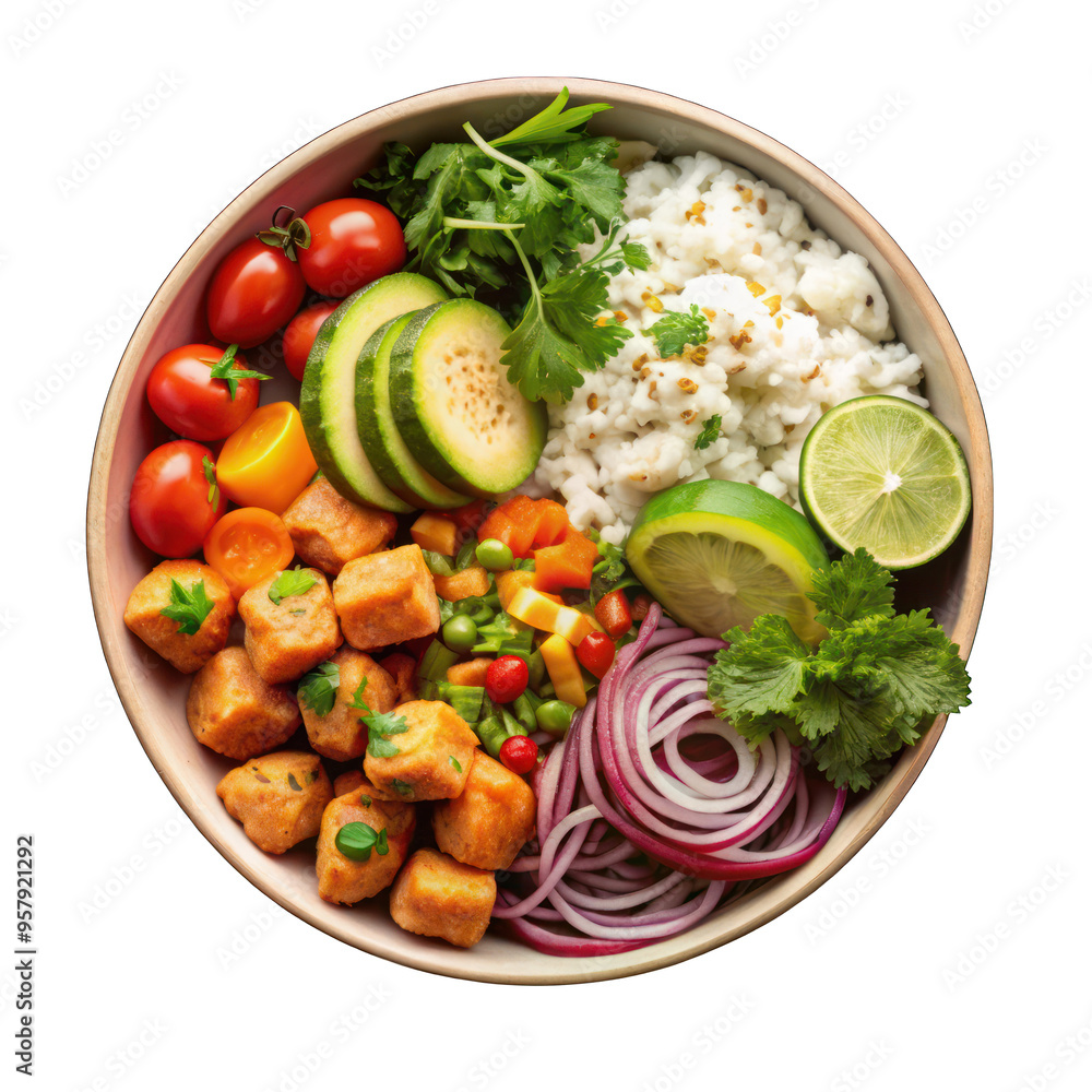 Healthy vegetarian salad isolated on transparent background Healthy vegetarian salad isolated on transparent background
