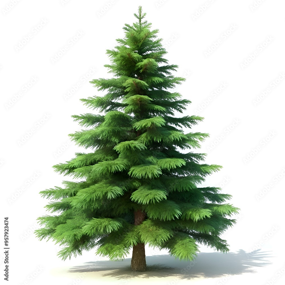 Fototapeta premium A realistic 3D model of a spruce tree. perfect for adding a touch of nature to your designs.