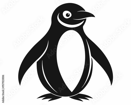 Penguin black silhouette vector,penguin silhouette vector illustration