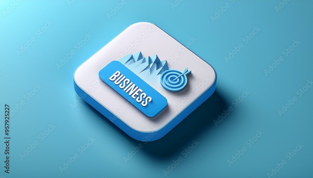 Elegant 3D Google My Business App Icon with Pale Blue Backdrop Elegant 3D Google My Business App Icon with Pale Blue Backdrop