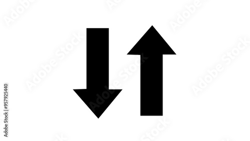 Free Download Up down directional black arrow. Arrow keys pointing up down with white screen. Social media scroll arrow buttons - GFXLoad