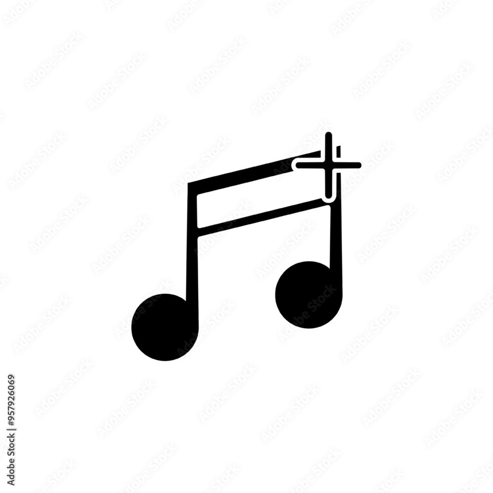 music note icon with plus, add music, vector illustration music note icon with plus, add music, vector illustration