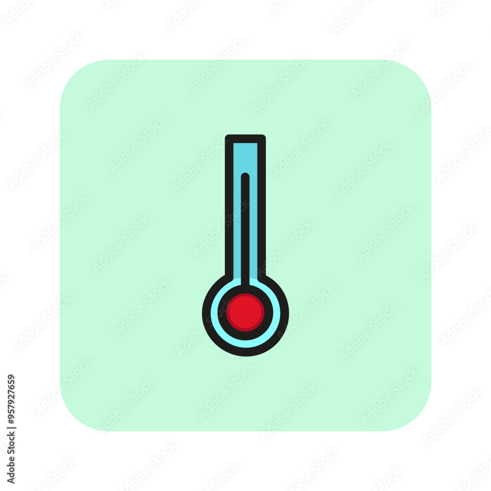 Thermometer line icon. Temperature, mercury, measurement. Weather concept. Vector illustration can be used for topics like climate, meteorology, forecast