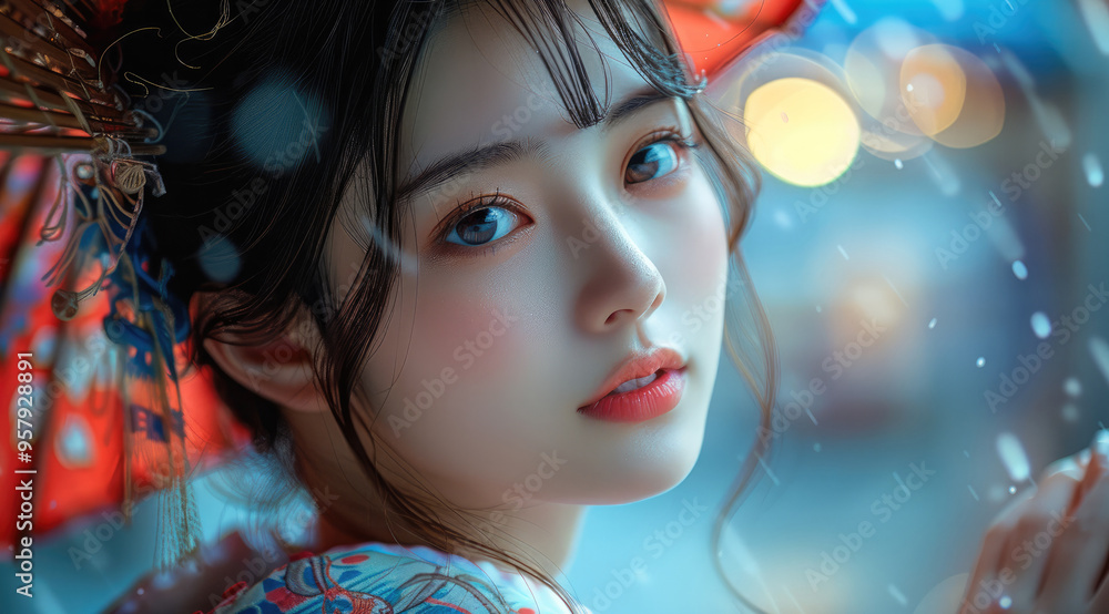 Beautiful Japanese girl model. Generative AI. Beautiful Japanese girl model. Generative AI.