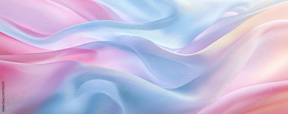 Obraz premium Flowing pastel curves of fabric, smooth and delicate, abstract design