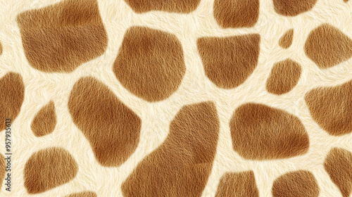 Realistic fur giraffe patches seamless pattern	