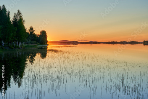 Midnight sun in Lapland