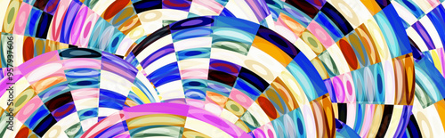 banner circle geometric  colorful web vector background