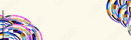 border circle geometric dynamic colorful web vector background