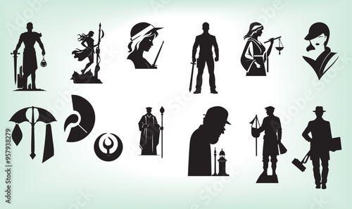 Low Justice Silhouette Symbols Icons of Authority and Their Meanings