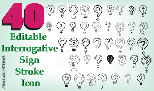 Interrogatory Silhouette icon design.