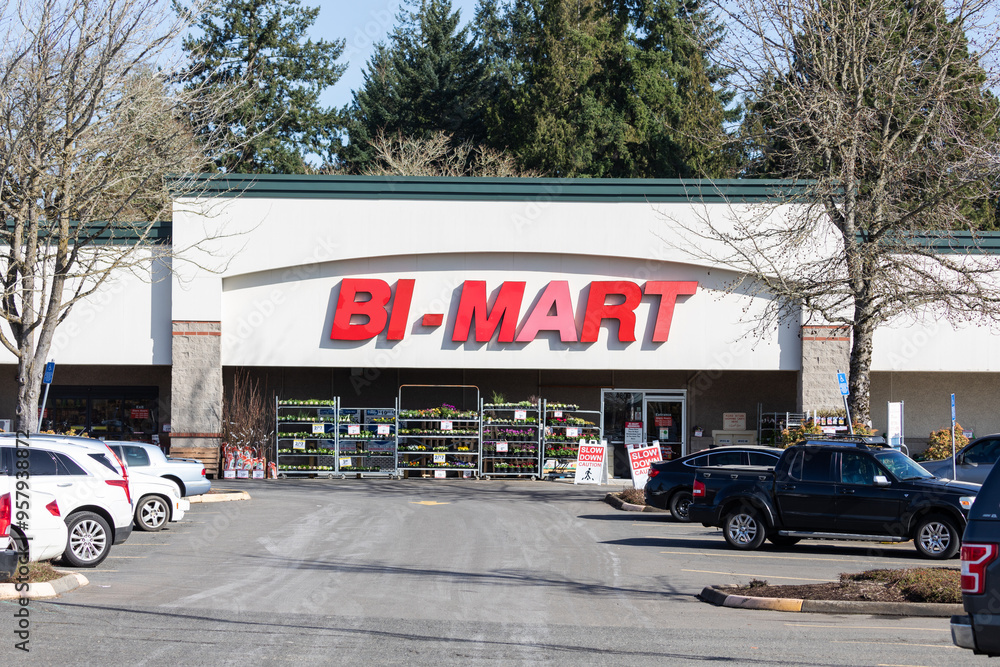 Beaverton, Oregon, USA March 7, 2024 BiMart store chain exterior