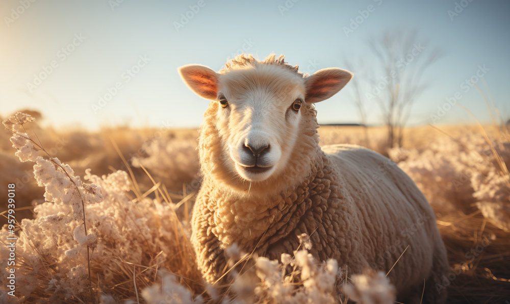 Fototapeta premium Sheep Studio Shot on a Clean Background