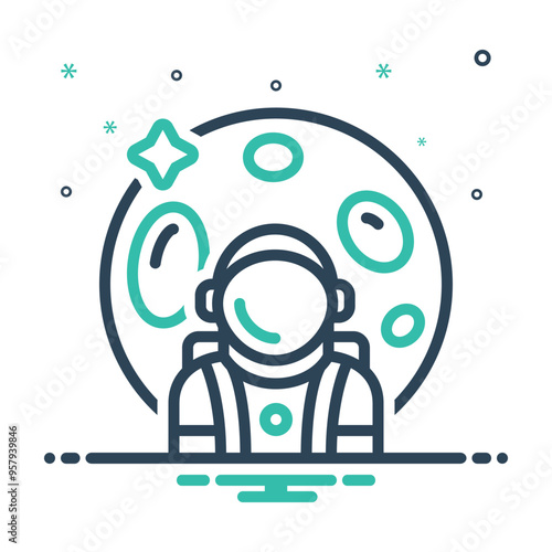 Mix icon for astronaut