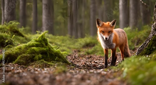 Wallpaper Mural red fox in the woods Torontodigital.ca