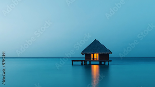 House on Beach by Ocean