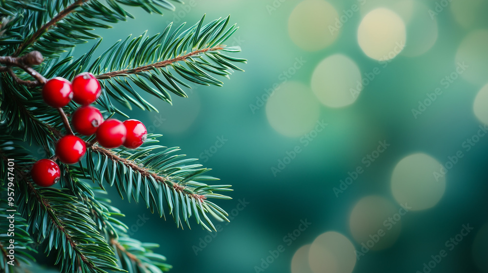 Christmas frosted pine tree branches with snow background, snowy bokeh background for a festive atmosphere. Christmas frosted pine tree branches with snow background, snowy bokeh background for a festive atmosphere.