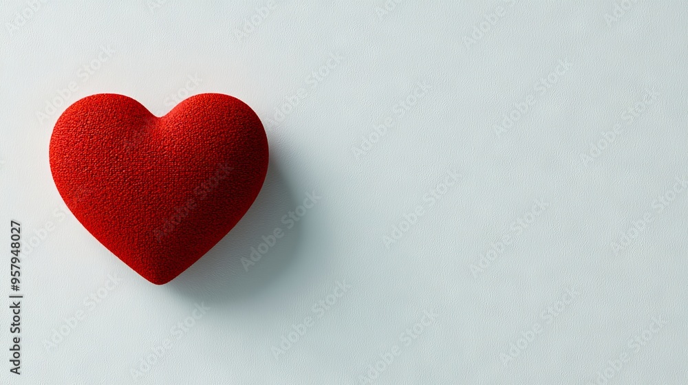Fototapeta premium A red heart on a white wall