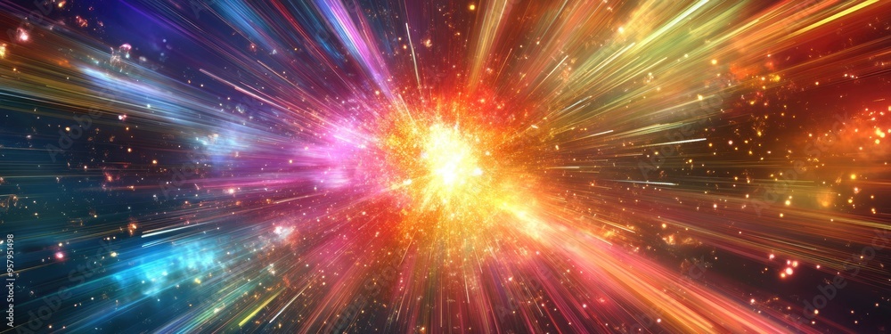Abstract multicolored background featuring a 3D cartoon rendering of an explosion star with gloss and lines Beautiful illustration Abstract multicolored background featuring a 3D cartoon rendering of an explosion star with gloss and lines Beautiful illustration