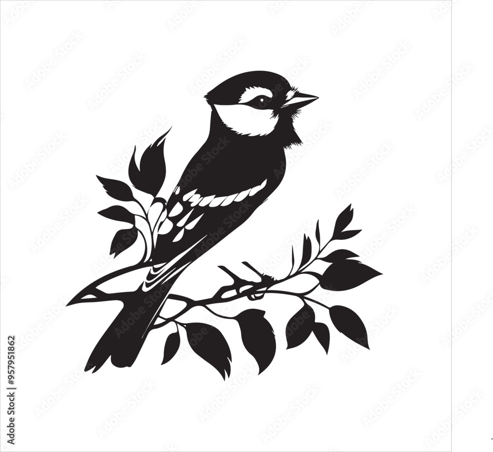 lack Blue jay Silhouette Vector on Whit Background lack Blue jay Silhouette Vector on Whit Background