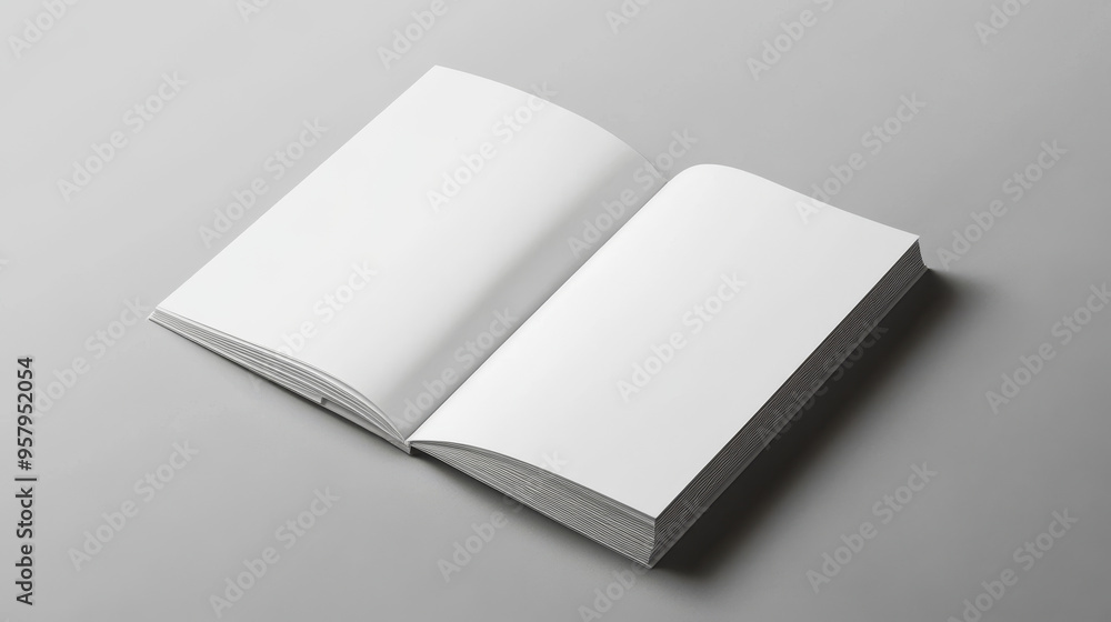 “A blank half-folded booklet, postcard, flyer, or brochure mockup template set against a gray background, providing a clean and neutral canvas for showcasing design concepts “A blank half-folded booklet, postcard, flyer, or brochure mockup template set against a gray background, providing a clean and neutral canvas for showcasing design concepts