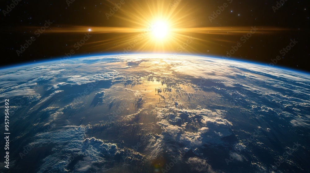 Earth Viewed from Afar with the Sun Behind It: A Stunning Image of Earth Captured from Miles Away, Featuring the Sun in the Background. Earth Viewed from Afar with the Sun Behind It: A Stunning Image of Earth Captured from Miles Away, Featuring the Sun in the Background.