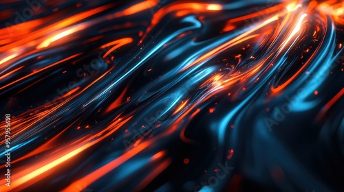 Glowing abstract lines in dynamic motion