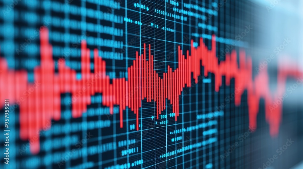 Futuristic Market Forecasting in Digital Financial Ecosystem - with Copy Space and Selective Focus Futuristic Market Forecasting in Digital Financial Ecosystem - with Copy Space and Selective Focus