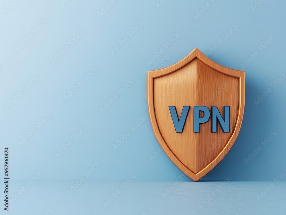 A modern orange shield with the letters VPN, symbolizing online security and privacy against cyber threats. A modern orange shield with the letters VPN, symbolizing online security and privacy against cyber threats.