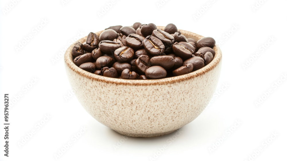 Full cup of coffee beans. Large roasted coffee beans Full cup of coffee beans. Large roasted coffee beans