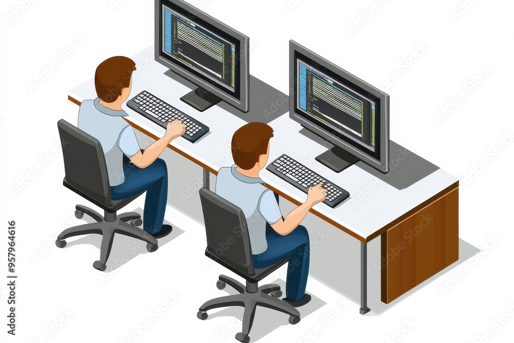 Students working on computers in computer lab or classroom. Concept of technology, education, and teamwork Students working on computers in computer lab or classroom. Concept of technology, education, and teamwork