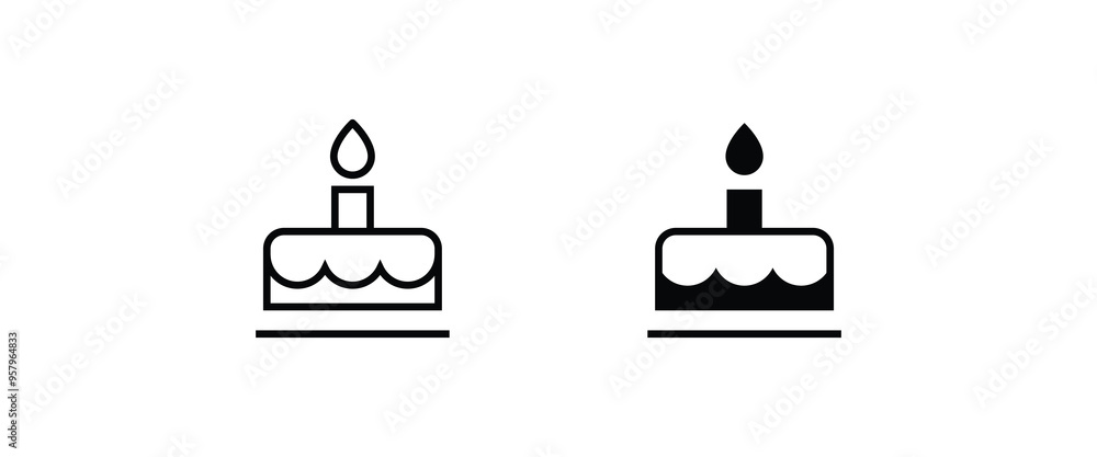birthday cake icon button, vector, sign, symbol, logo, illustration, editable stroke, flat design style isolated on white birthday cake icon button, vector, sign, symbol, logo, illustration, editable stroke, flat design style isolated on white